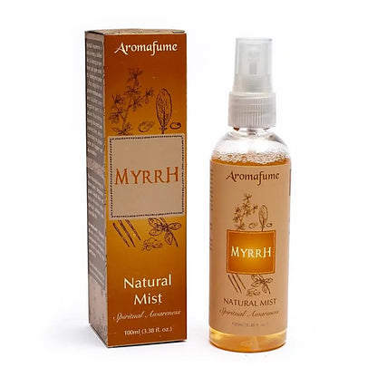 Aromafume Myrrh Resin Mist renser hjemmet for tung energi og skaber ro. Naturlig roomspray med myrrha til meditation, balance og velvære.