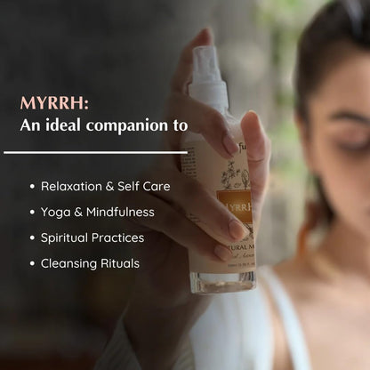 Aromafume Myrrh Resin Mist renser hjemmet for tung energi og skaber ro. Naturlig roomspray med myrrha til meditation, balance og velvære.
