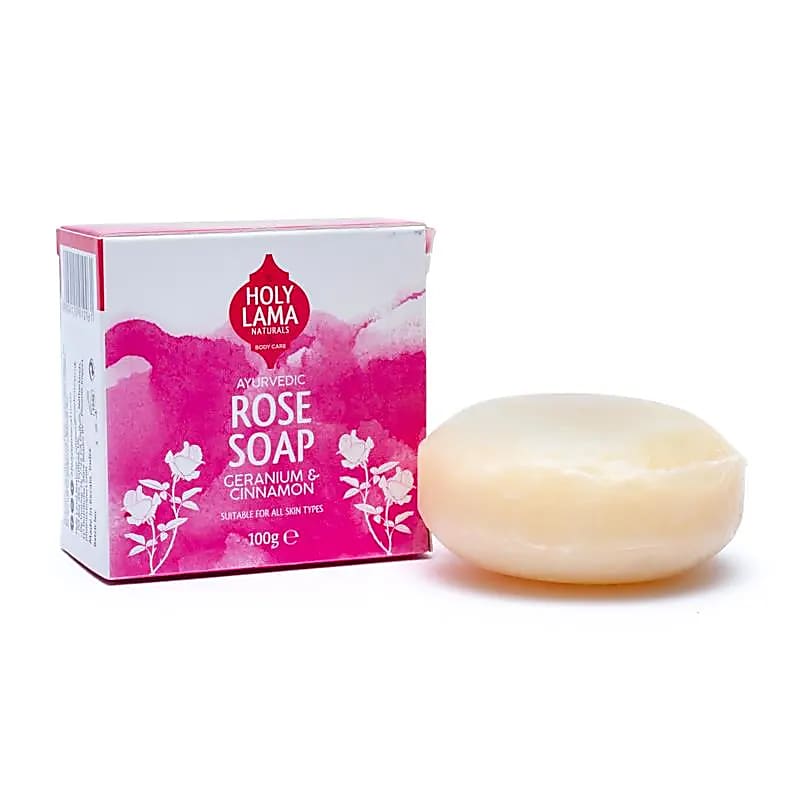 Håndlavet sæbe med roser, geranium, kanel og ylang ylang