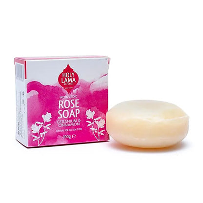 Håndlavet sæbe med roser, geranium, kanel og ylang ylang
