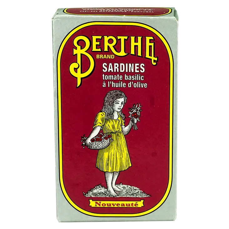 Berthe portugisiske sardiner i tre varianter – olivenolie, spicy piri-piri med pickles og tomatsauce med basilikum.