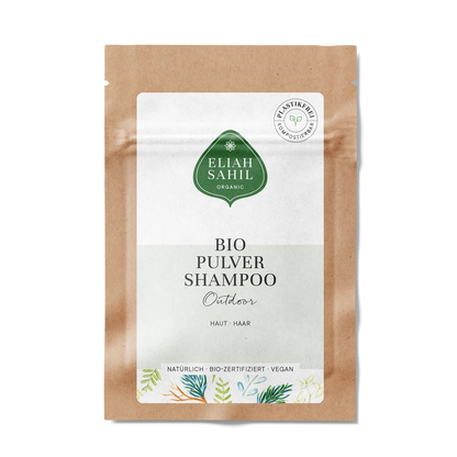 Økologisk outdoor shampoo pulver til hår og hud, bæredygtig hårpleje