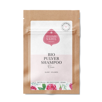 Eliah Sahil økologisk shampoo pulver med roser til volumen &amp; glans
