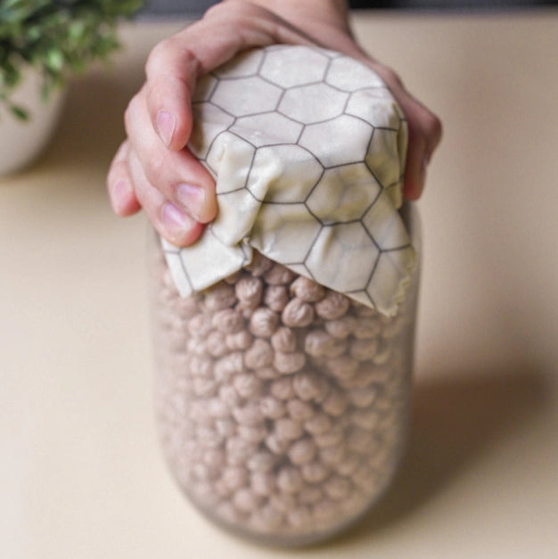 Plastikfri bivoks wraps i 3 størrelser – et bæredygtigt alternativ til plastfolie og stanniol.