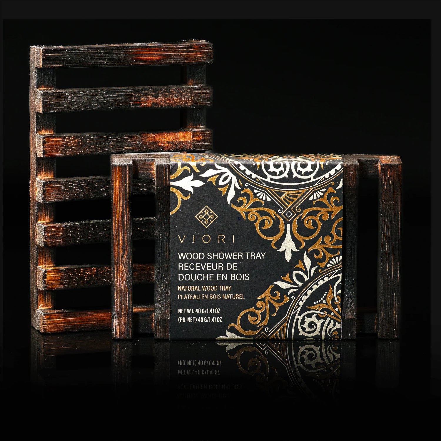 Elegant sæbeskål i mørkt træ, der holder dine shampoo- og balsam bars tørre, forlænger levetiden og giver dit badeværelse et varmt, naturligt udtryk.