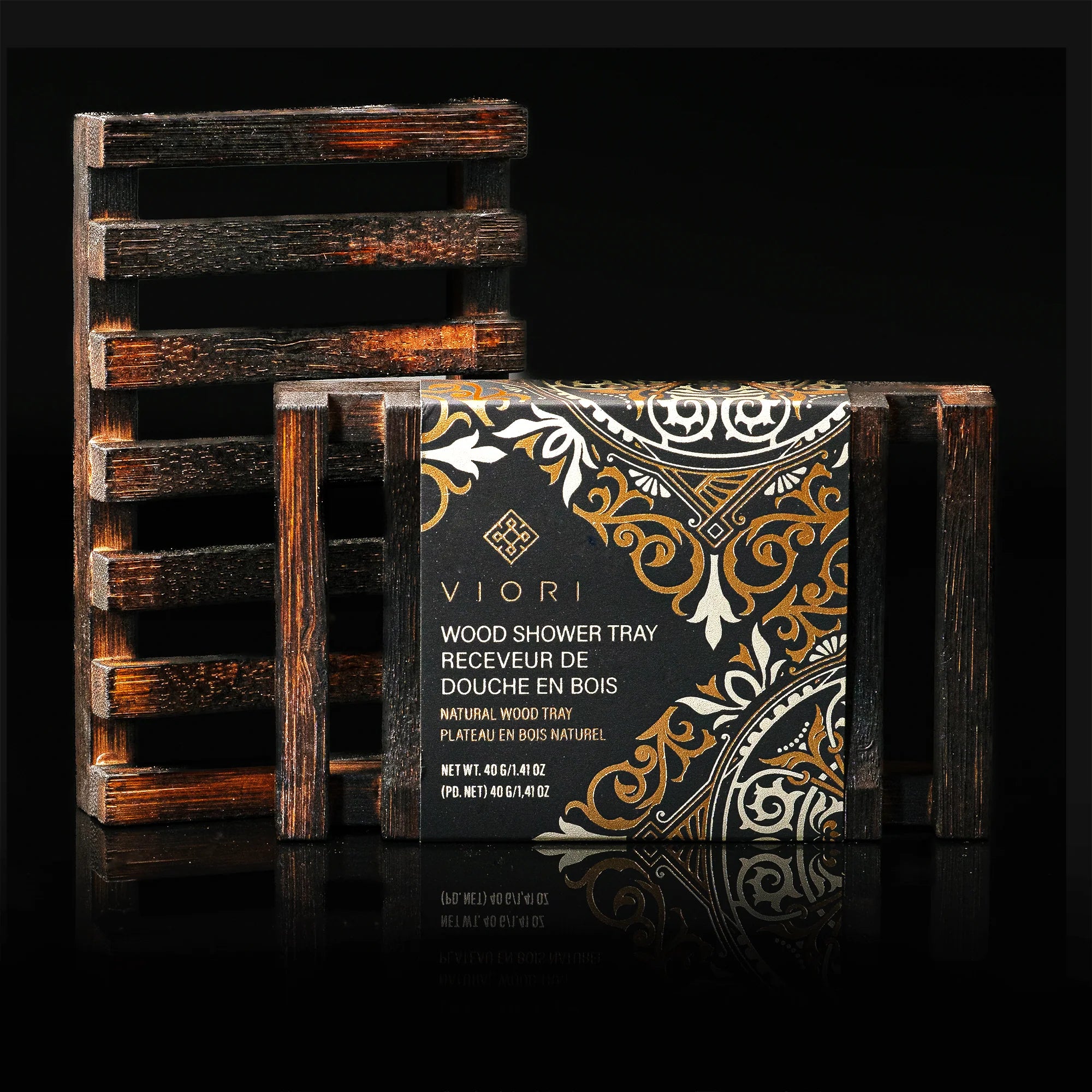 Elegant sæbeskål i mørkt træ, der holder dine shampoo- og balsam bars tørre, forlænger levetiden og giver dit badeværelse et varmt, naturligt udtryk.