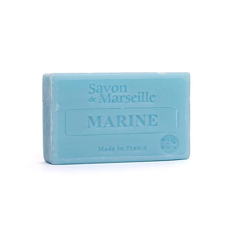 Savon de Marseille Sea Breeze sæbe 100g i lyseblå farve, klassisk fransk natursæbe til personlig pleje