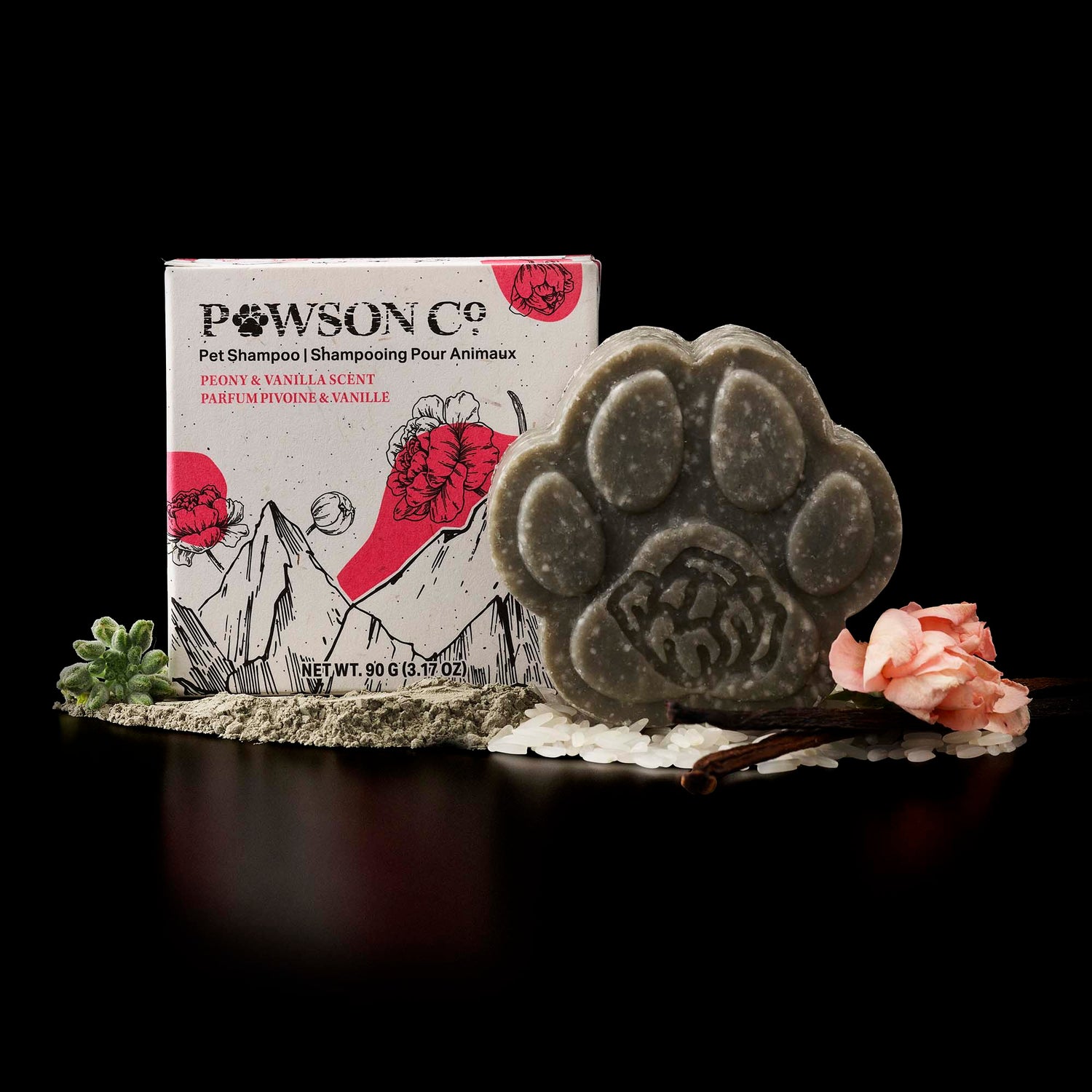 Mild og naturlig shampoo bar til kæledyr, der styrker pelsen, reducerer fældning og plejer huden med Rice Water.