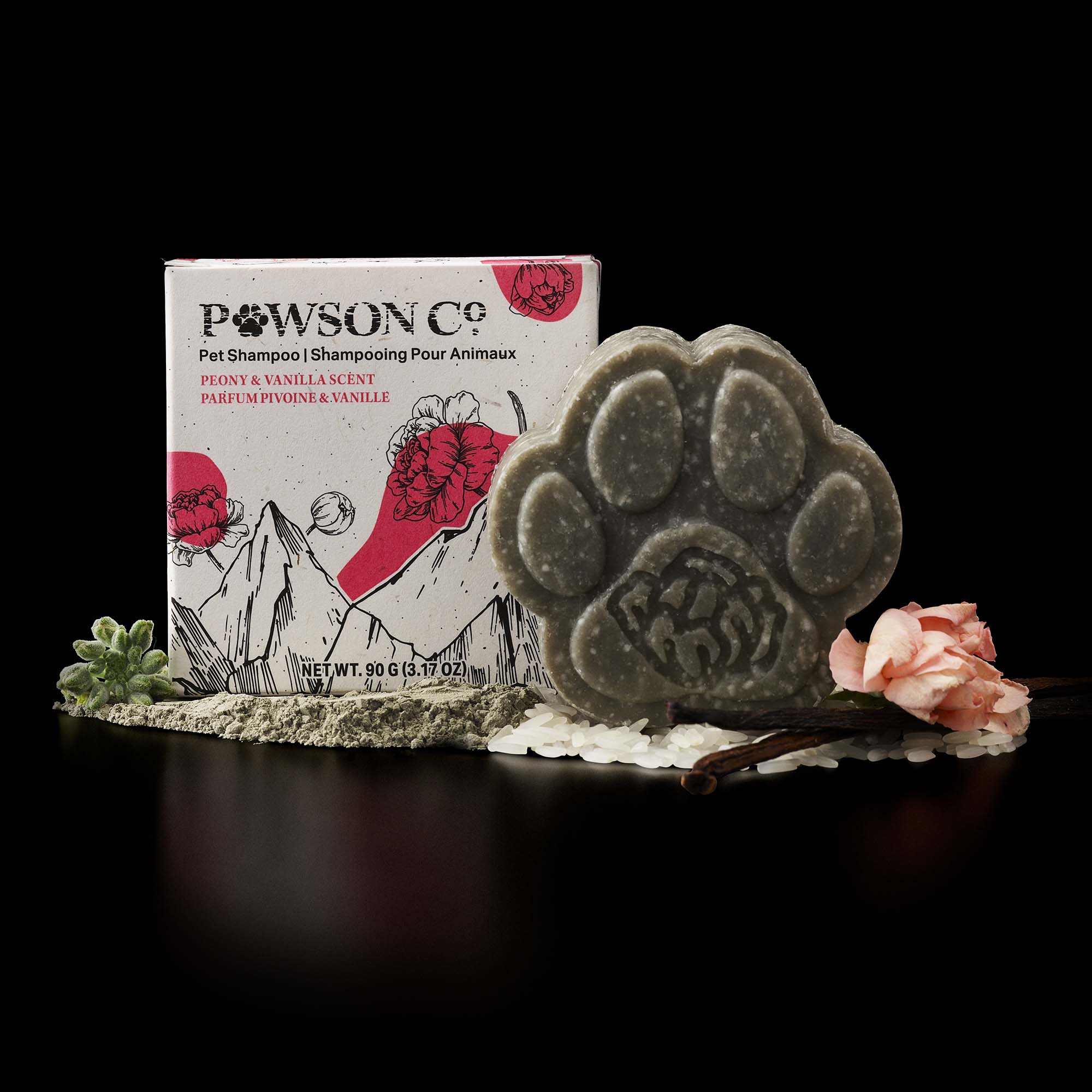 Mild og naturlig shampoo bar til kæledyr, der styrker pelsen, reducerer fældning og plejer huden med Rice Water.