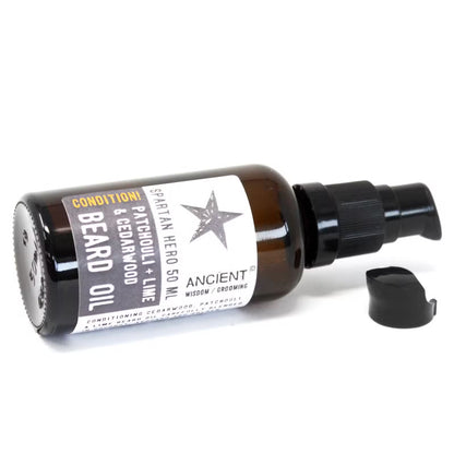 Spartan Hero skægolie | Patchouli, lime &amp; Cedertræ