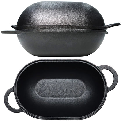 Støbejerns Bread Pan &amp; Dutch Oven til surdej - Extra Large 2,7 l