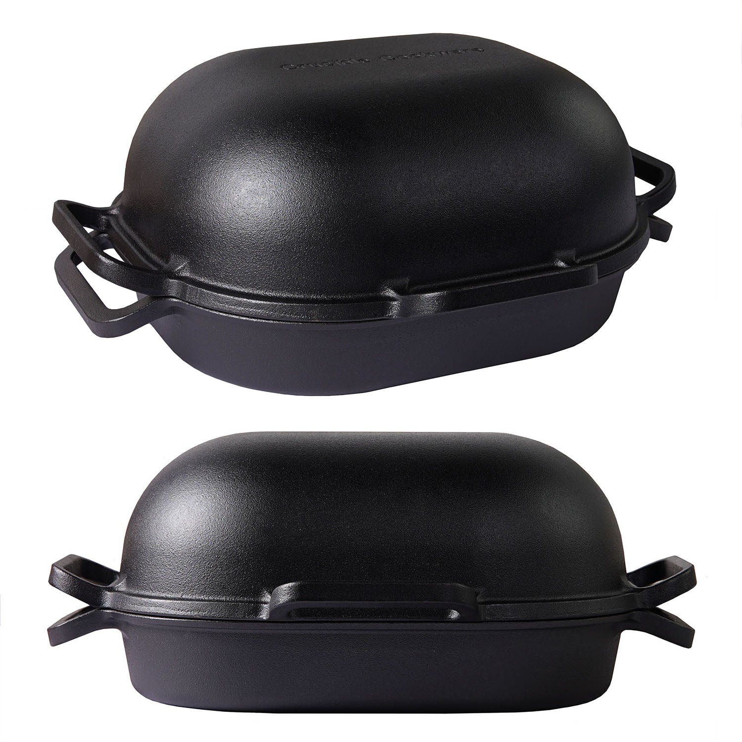 Ekstra stor støbejerns Bread Pan med låg til surdejsbrød, steam baking og sprød artisan skorpe.