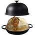 Rund støbejerns Bread Pan med låg til surdejsbrød, steam baking og sprød artisan skorpe.
