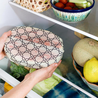 Plastikfri bivoks wraps i 3 størrelser – et bæredygtigt alternativ til plastfolie og stanniol.