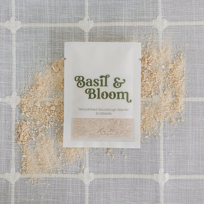 Basil &amp; Bloom økologisk dehydreret surdejsstarter på 10 g til surdejsbrød, pizza og focaccia.