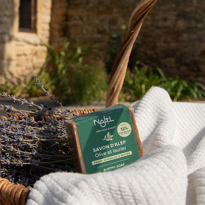 Traditionel Aleppo Sæbe med 12% laurbærolie – Autentisk, nærende og rensende