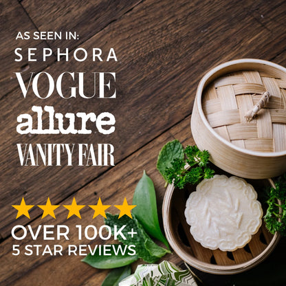 Dybderensende &amp; styrkende shampoo bar med Rice Water, Tea Tree &amp; Mint – perfekt til fedtet hår og hovedbund.