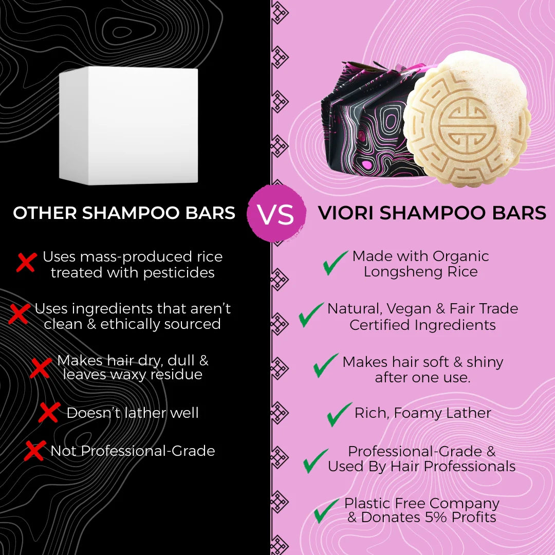 Naturlig conditioner bar med Longsheng Rice Water og grønne urte-noter – styrker, fugter og giver silkeblødt hår med naturlig glans.