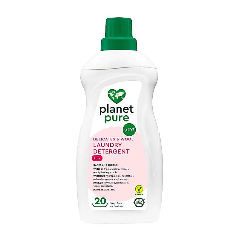 Planet Pure Økologisk Finvask – Rose | Skånsom vask til uld, silke &amp; sarte tekstiler