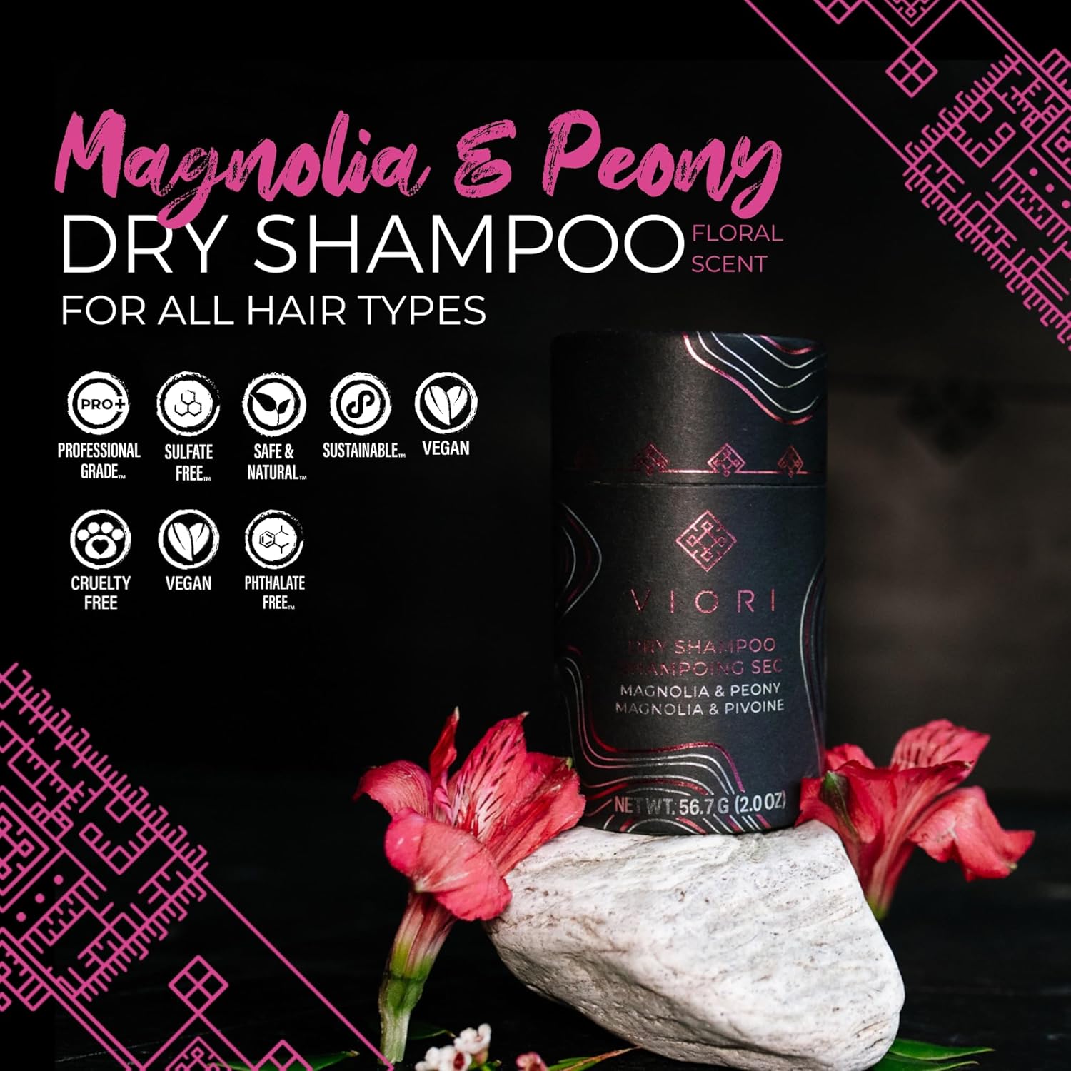 Viori Dry Shampoo – Rice Water til volume i Vanilje &amp; Kokos + Magnolie &amp; Peon