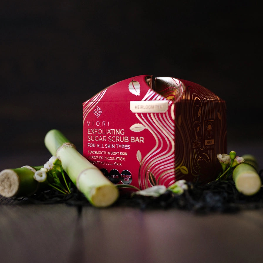 Viori Body Scrub Bar – Heirloom Tea med Rice Water til rens &amp; detox