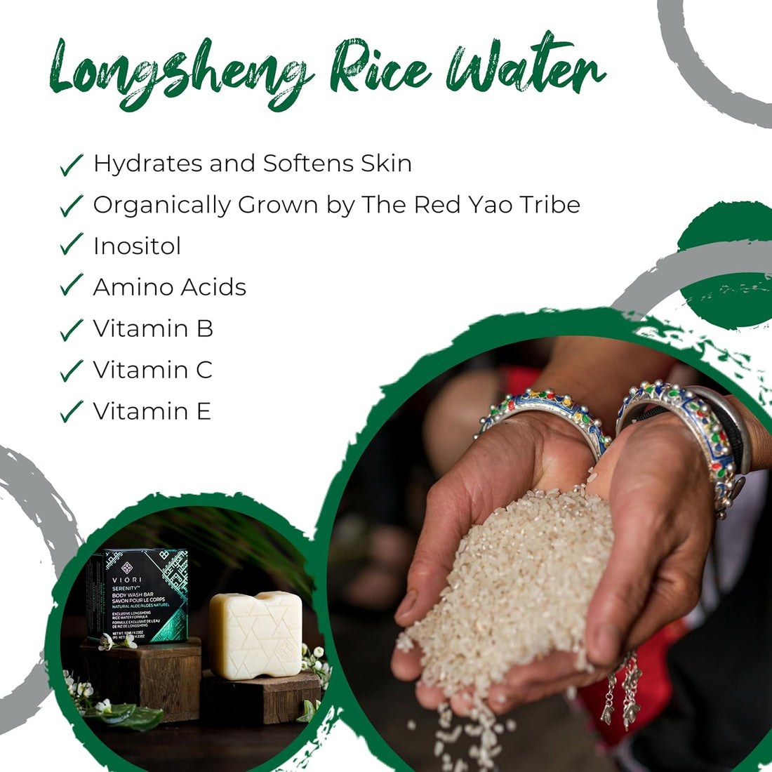 Viori Body Wash Bar – Serenity med Rice Water til pleje &amp; fugt