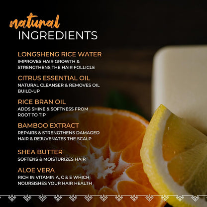 Viori Conditioner Bar – Citrus Zest med Rice Water til fugt &amp; styrke