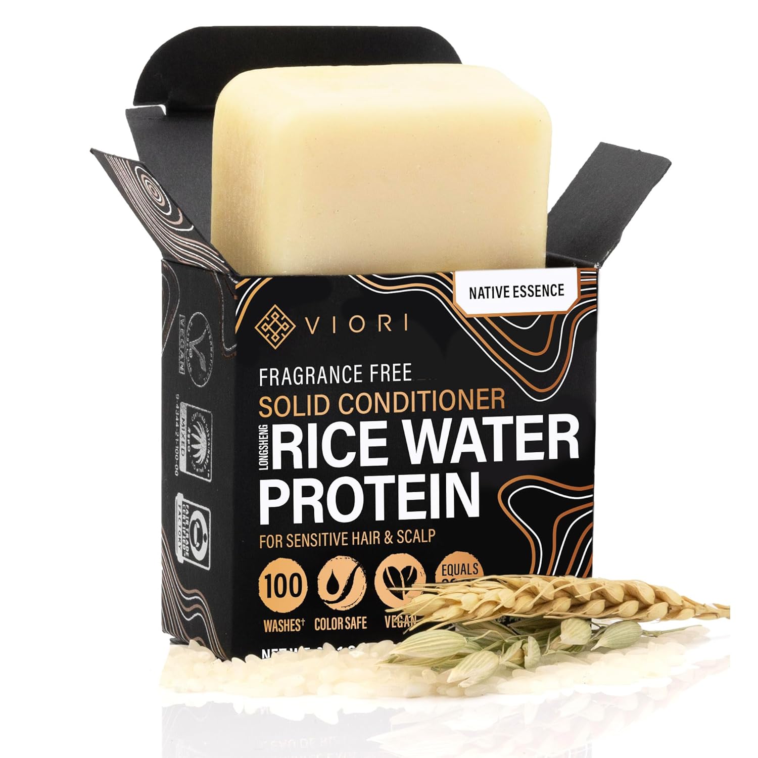 Viori Conditioner Bar – Native Essence med Rice Water til volume &amp; styrke