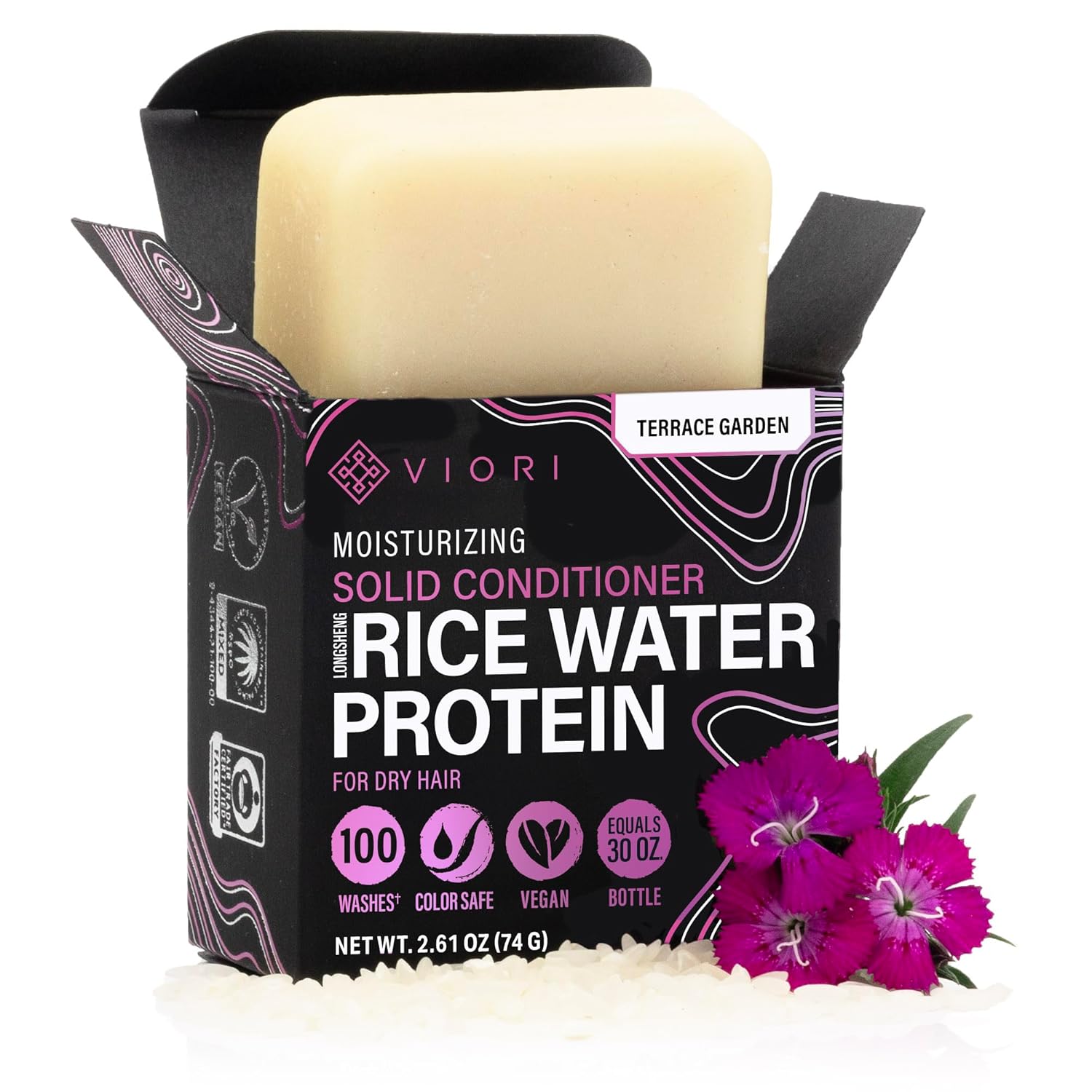 Viori Conditioner Bar – Terrace Garden med Rice Water til volume &amp; styrke