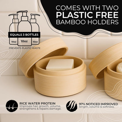 Viori Shampoo &amp; Conditioner + Bambusbox Sæt – Terrace Garden med Rice Water