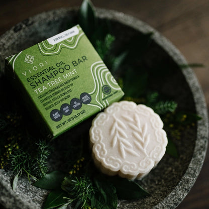 Viori Shampoo Bar – Tea Tree Mint med Rice Water til styrke &amp; dybderens