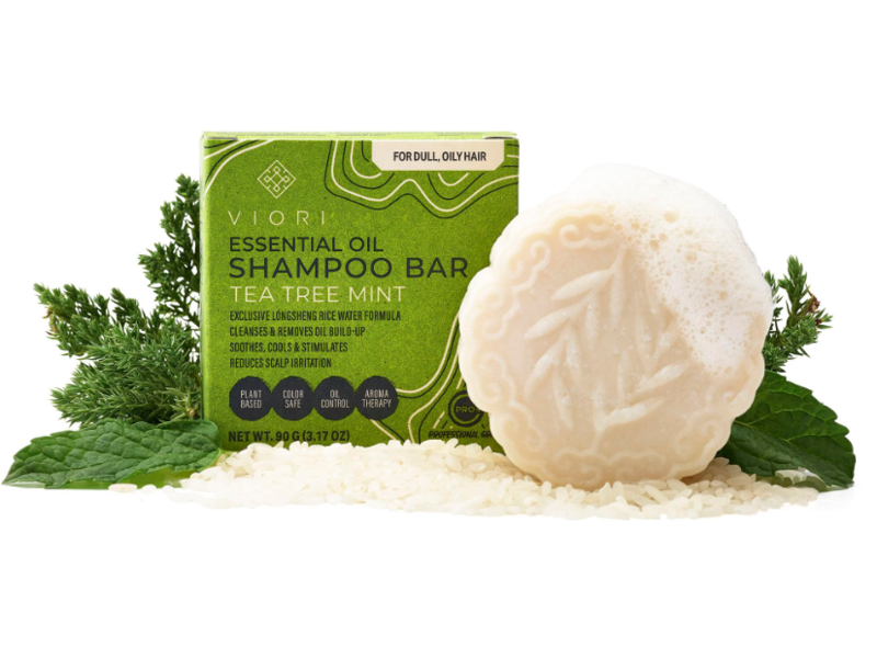 Viori Shampoo Bar – Tea Tree Mint med Rice Water til styrke & dybderens