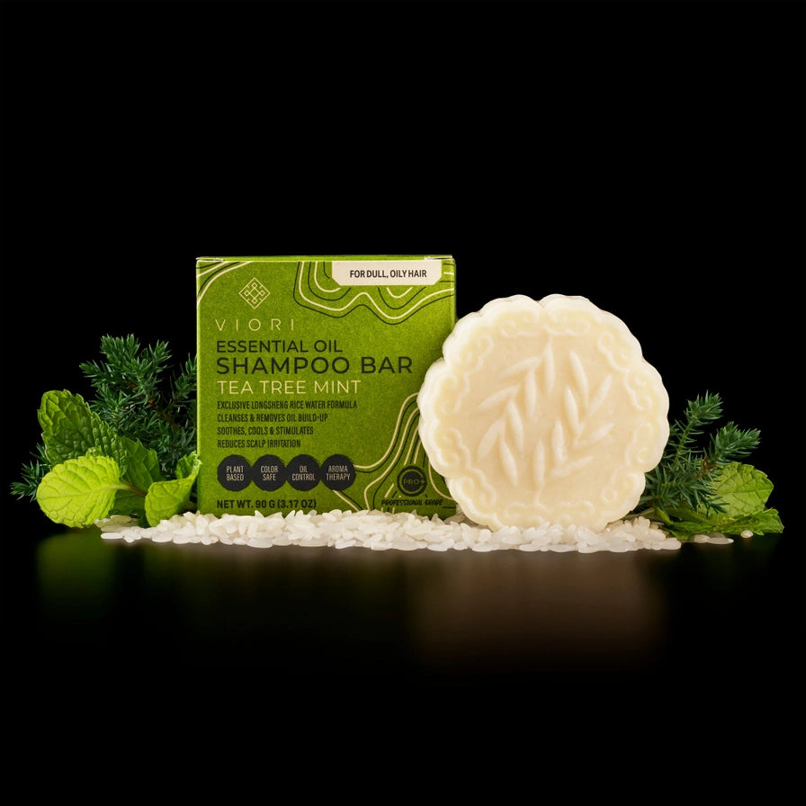Viori Shampoo Bar – Tea Tree Mint med Rice Water til styrke &amp; dybderens