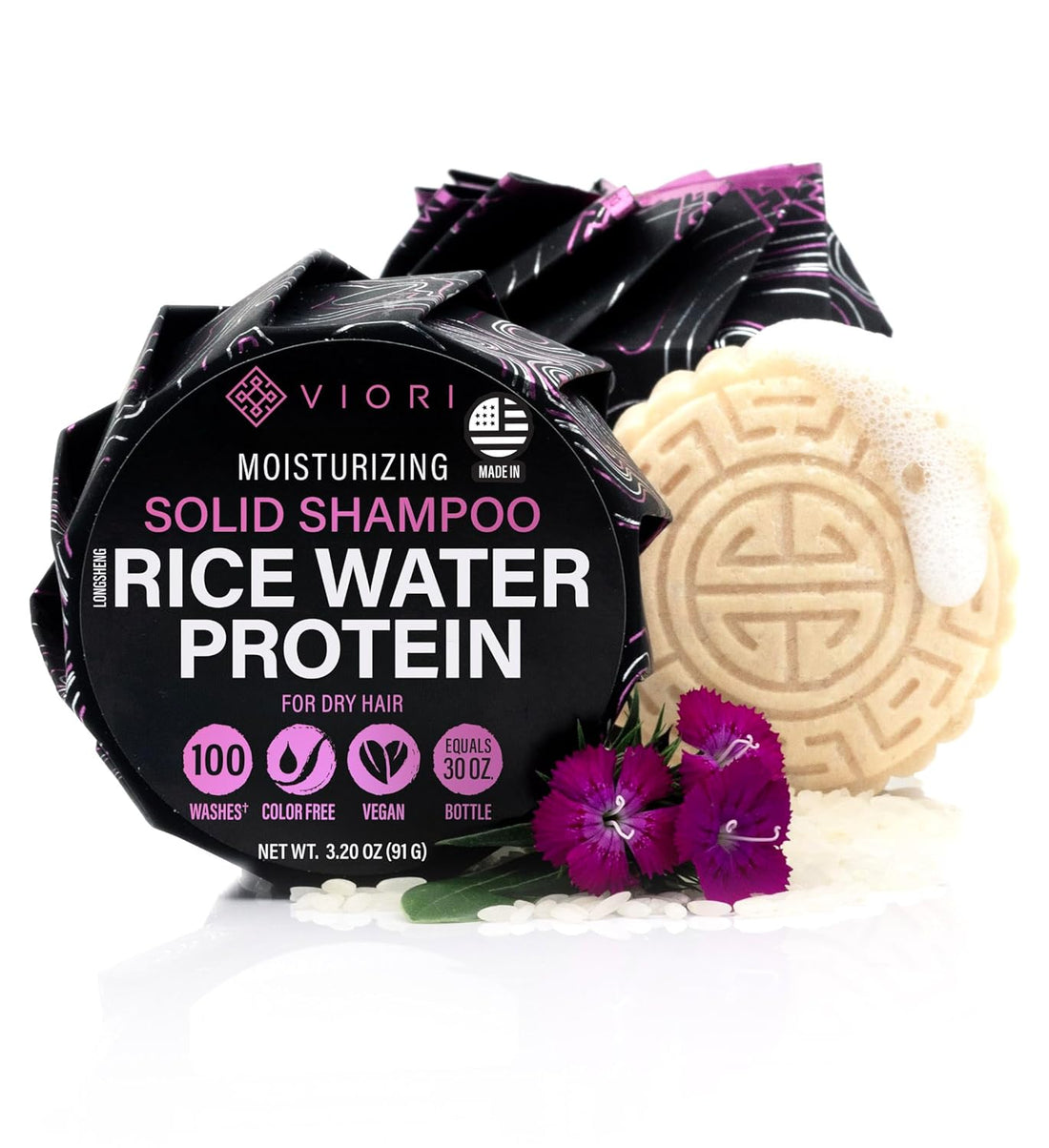 Viori Shampoo Bar – Terrace Garden med Rice Water til volume & styrke