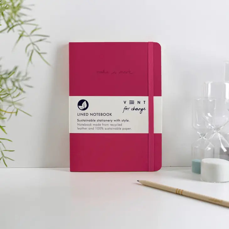Notesbog i recycled læder – A5 notesbog med FSC papir (192 sider)