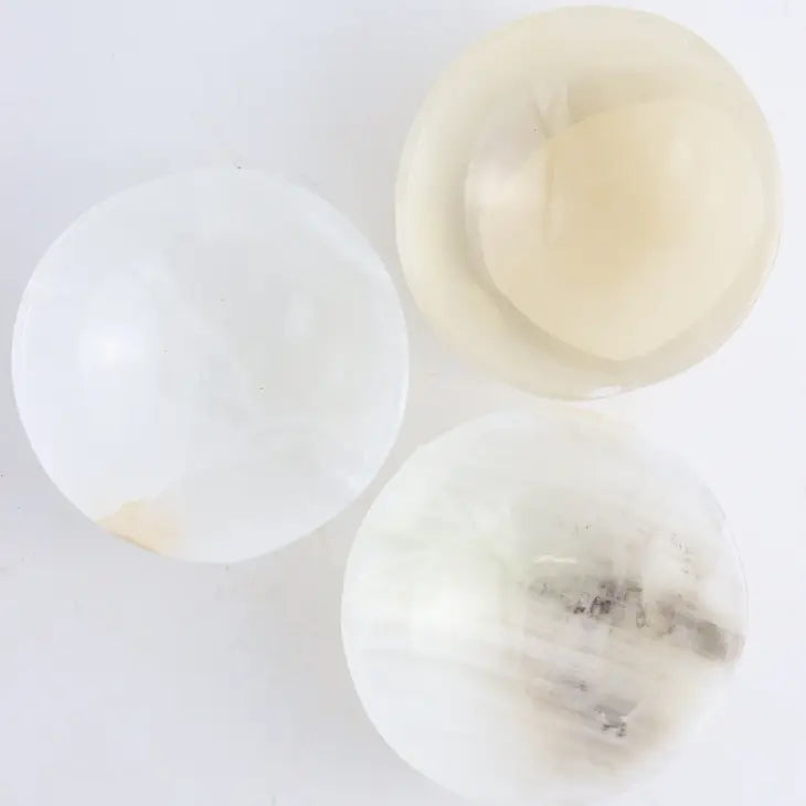 WHITE ONYX KRYSTAL SKÅL - RUND