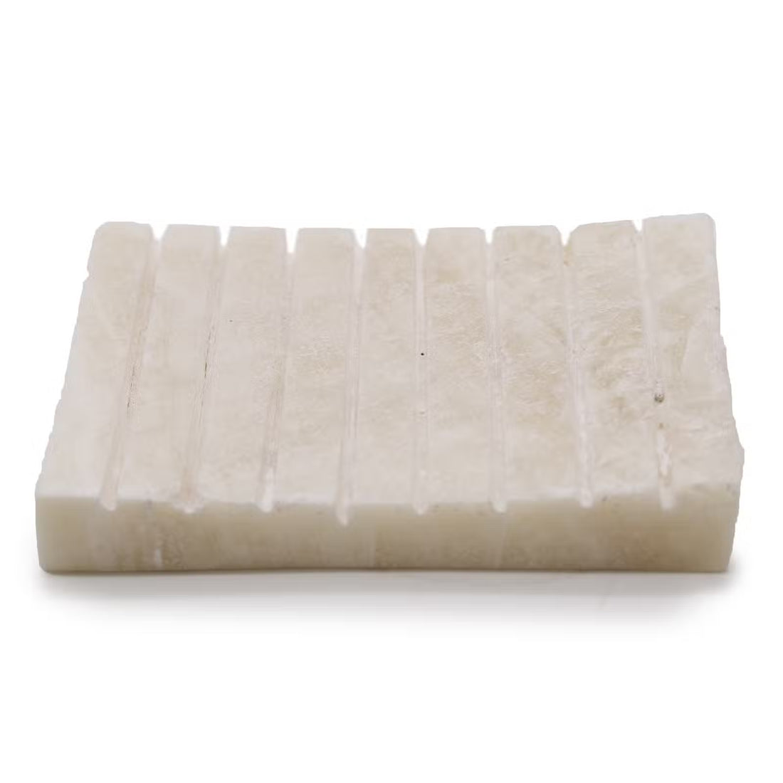 White Onyx sæbeskål med riller - Natursten