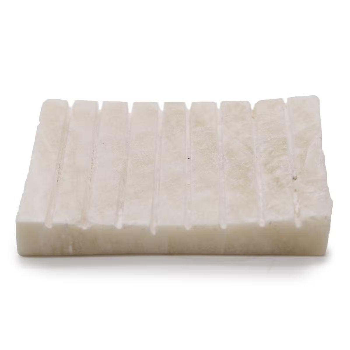 White Onyx sæbeskål med riller - Natursten