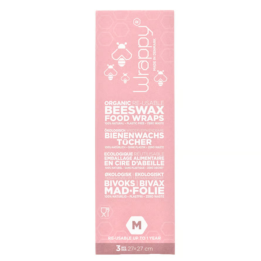 Wrappy - økologisk bivoks madindpakning (27x27 cm) - 3 ark