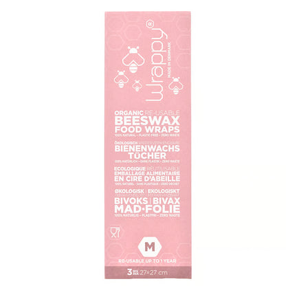 Wrappy - økologisk bivoks madindpakning (27x27 cm) - 3 ark
