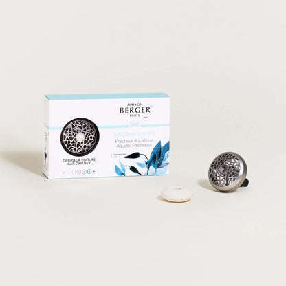 Gør din kørsel til en glædelig og opfriskende oplevelse med duften Aroma Happy til Bil luftfriskeren fra Maison Berger Paris 