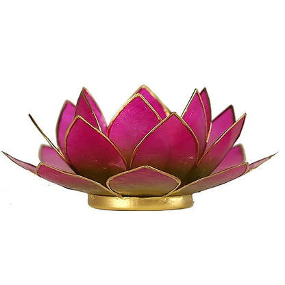 Lotus lysestage med guldkant | Capiz fyrfadsstage i flere farver