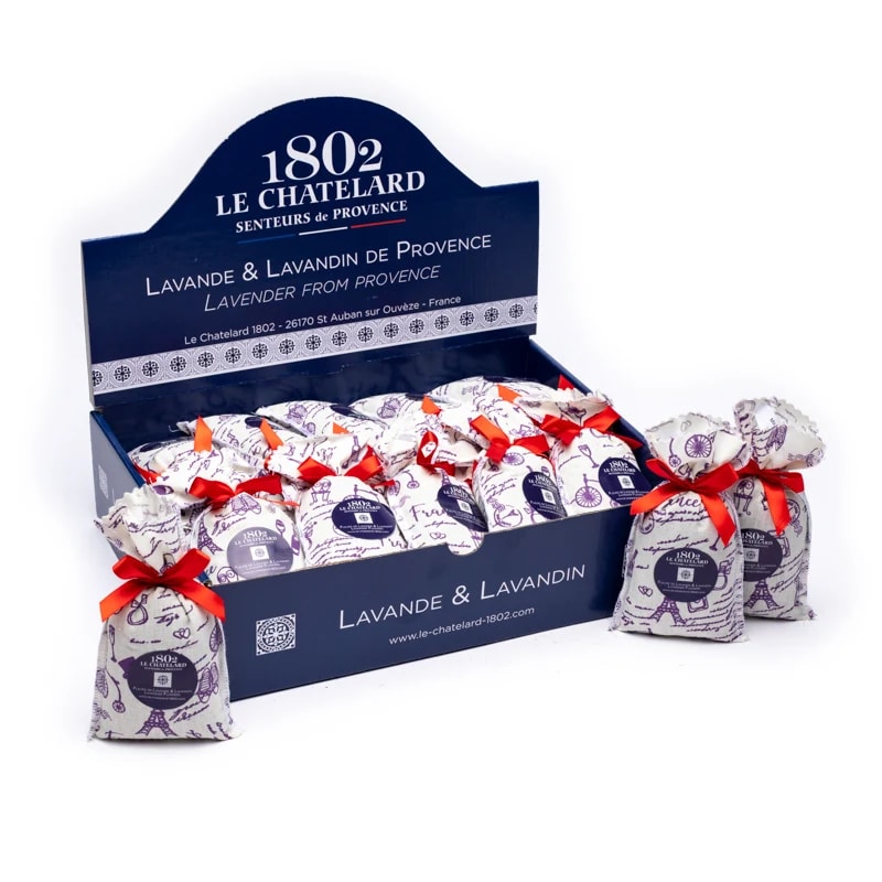 Lavendel Duftpose m. Paris Print til skabe & skuffer - Le Chatelard 1802