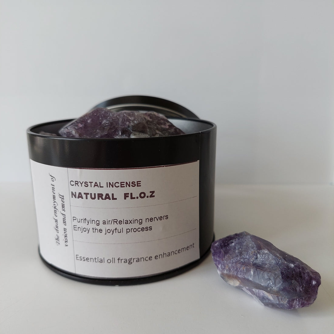 Krystal boks m. Ametyst til æteriske olier & dufte - Aromaterapi
