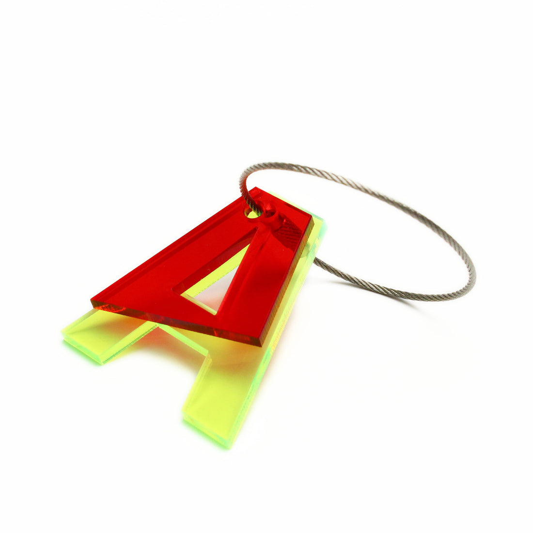 Nøglering & Taske vedhæng m. Bogstav - Recycled Akryl