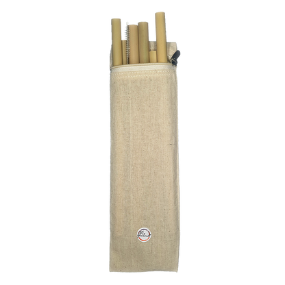 Bambus Sugerør - sæt m. 6 stk. &amp; rengørings børste