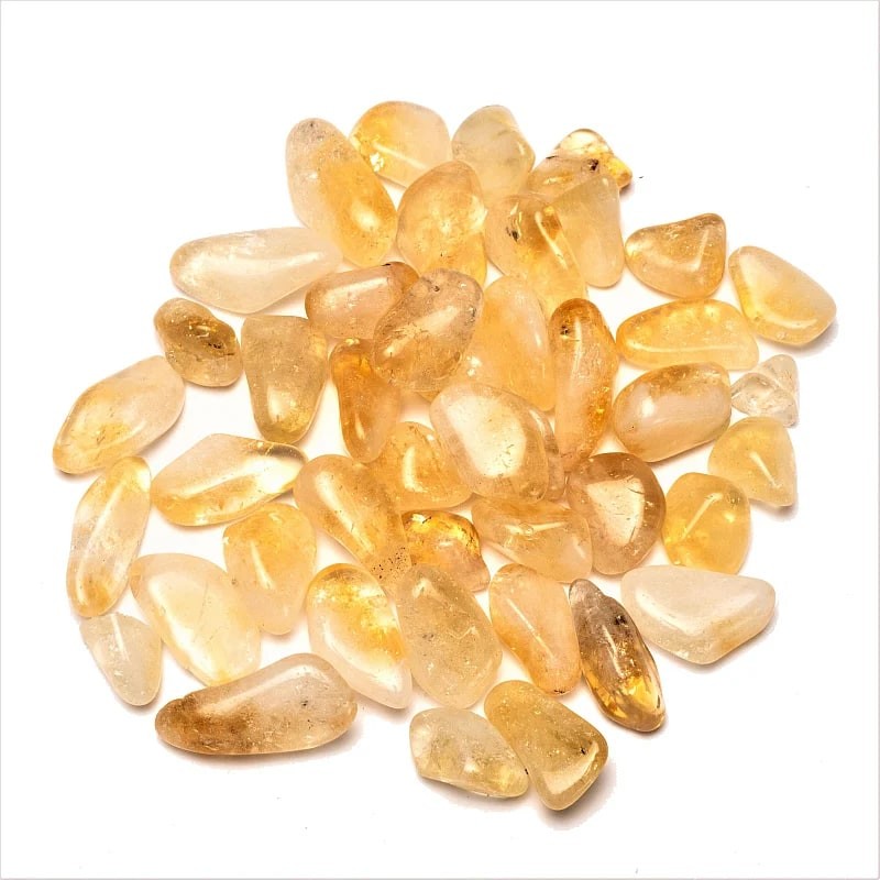 Citrin Krystal - Mini Tromlesten - Pose m. 100g.