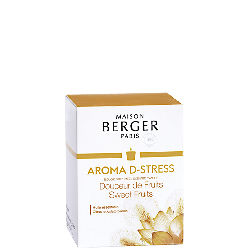 D-stress - Aromaterapi Duftlys 180g - Frugt duft - Maison Berger
