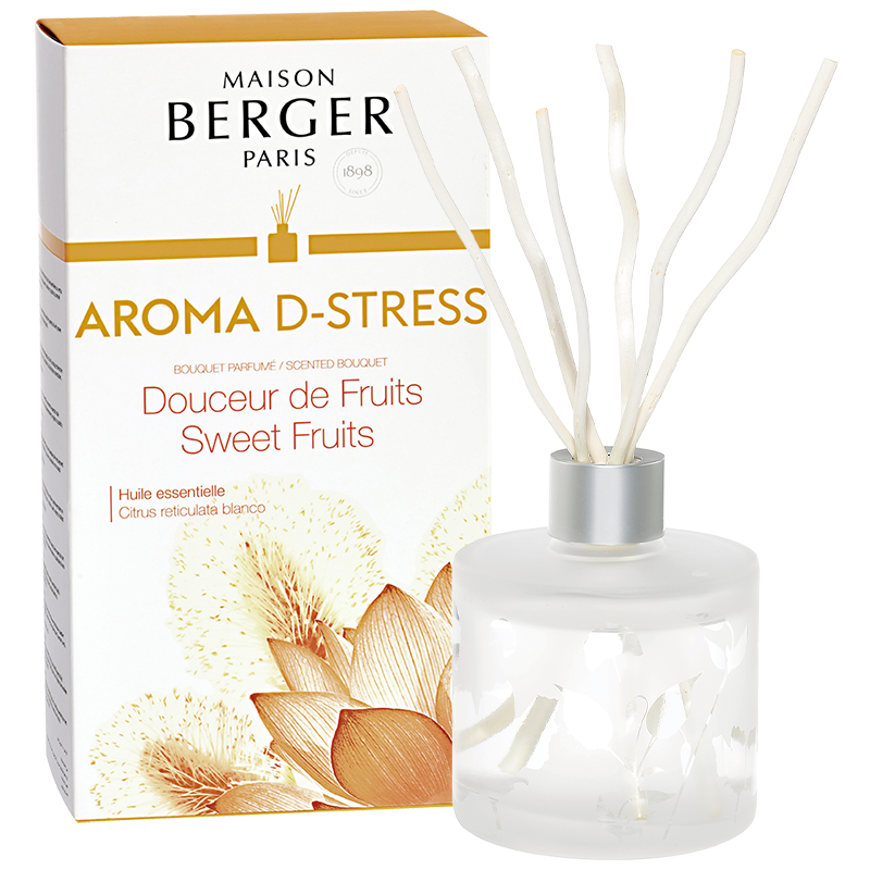D-stress Aromaterapi - Flakon m. Duftpinde - Frugt duft - Maison Berger
