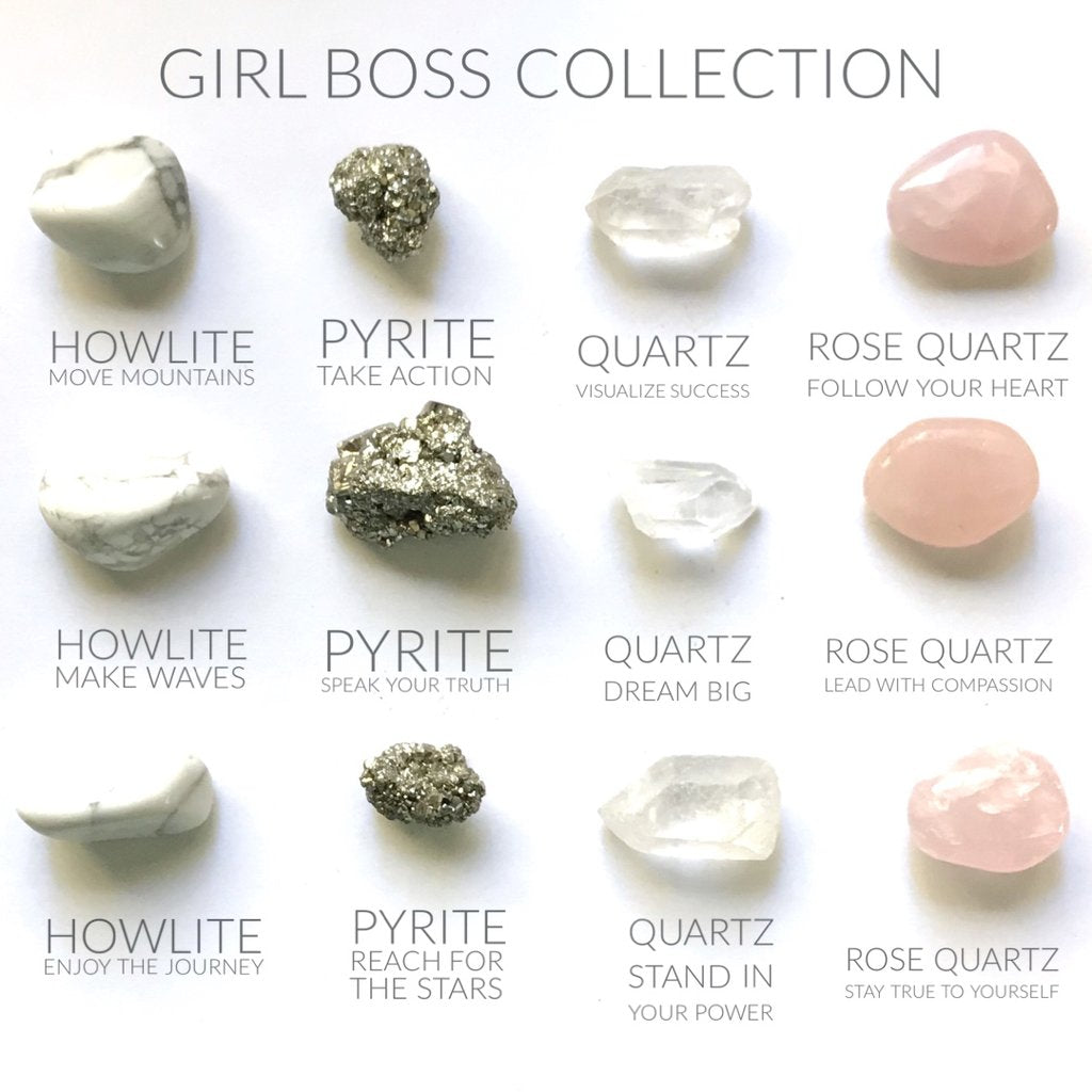 Krystal kit m. 4 krystaller - Girl Boss
